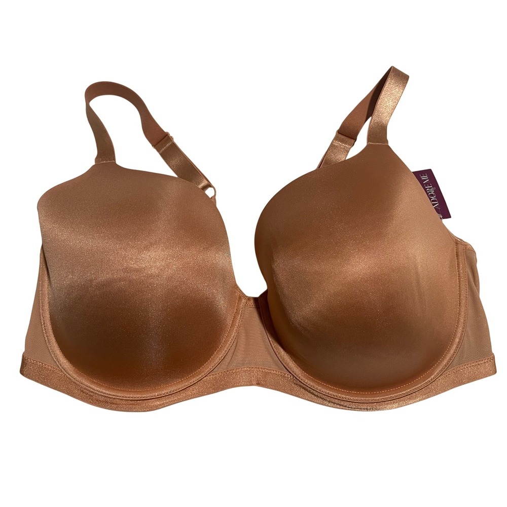 00630 Adore Me 40DD‎ Seamless Smooth T-Shirt Bra Full Coverage Nude Beige NWOT